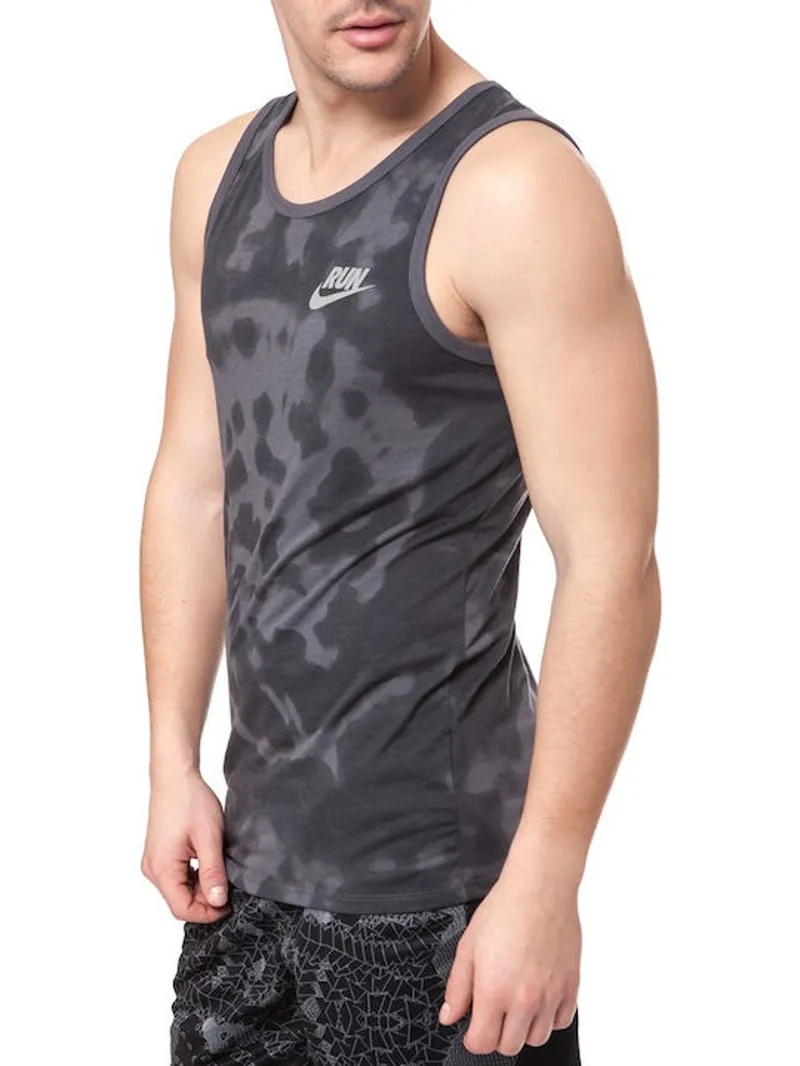 Nike Men's Run Printed Tie Dye Tank Black-4